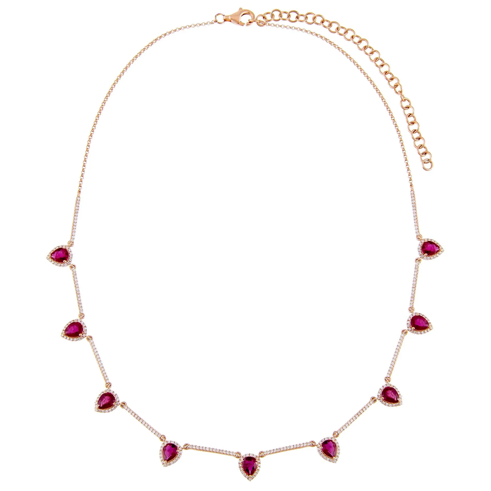 Diamond Magenta Teardrop Necklace 14K sold by Adina Eden's product image thumbnail 2