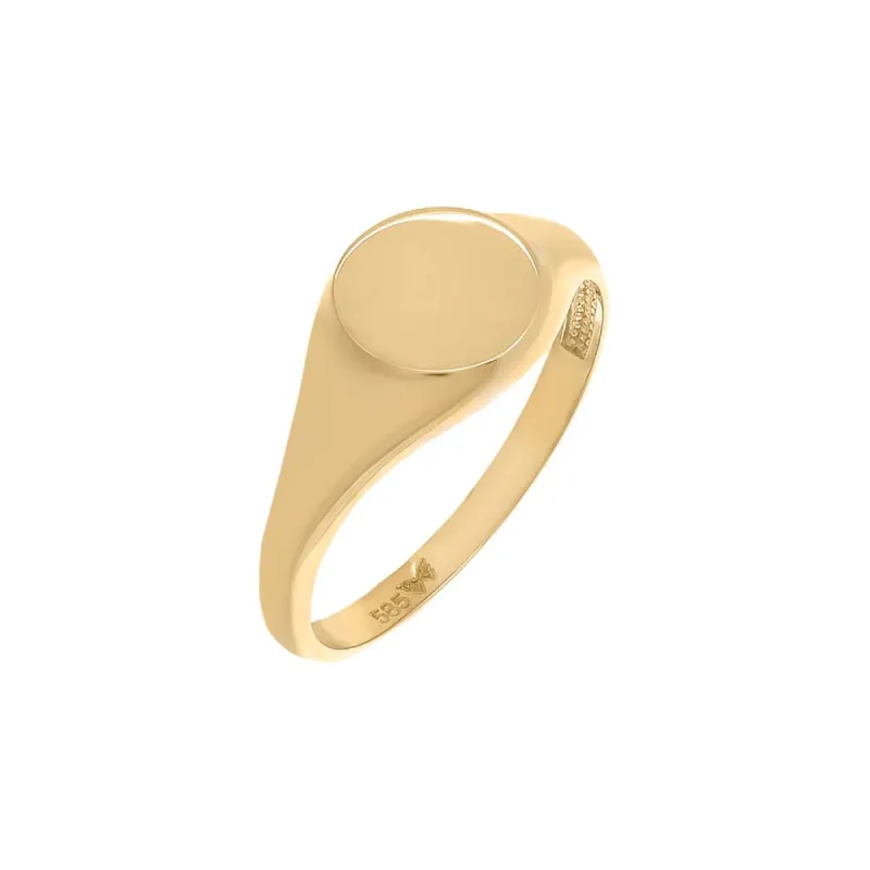 Engraved Mini Signet Ring 14K sold by Adina Eden's