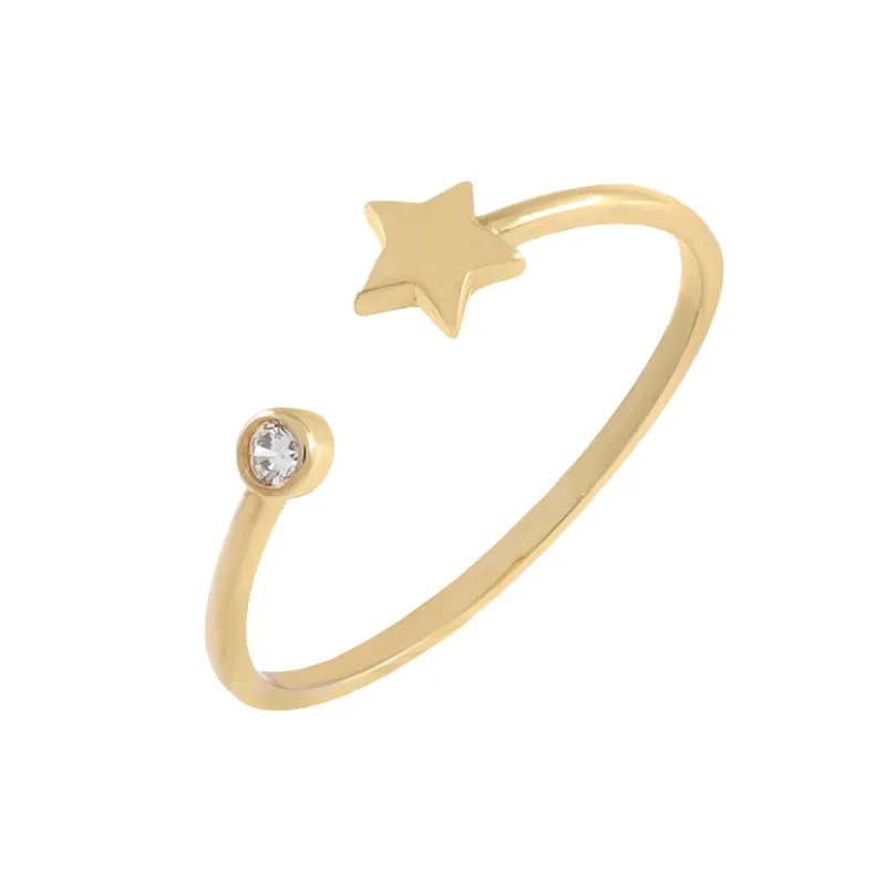 CZ Star Ring 14K sold by Adina Eden's