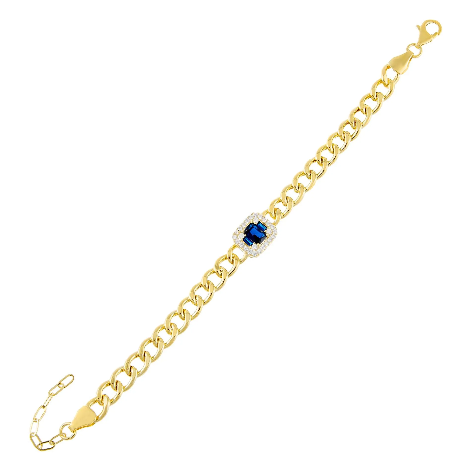 CZ Emerald Colored Cuban Link Bracelet sold by Adina Eden's product image thumbnail 4