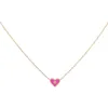 Diamond Mini Enamel Heart Necklace 14K sold by Adina Eden's