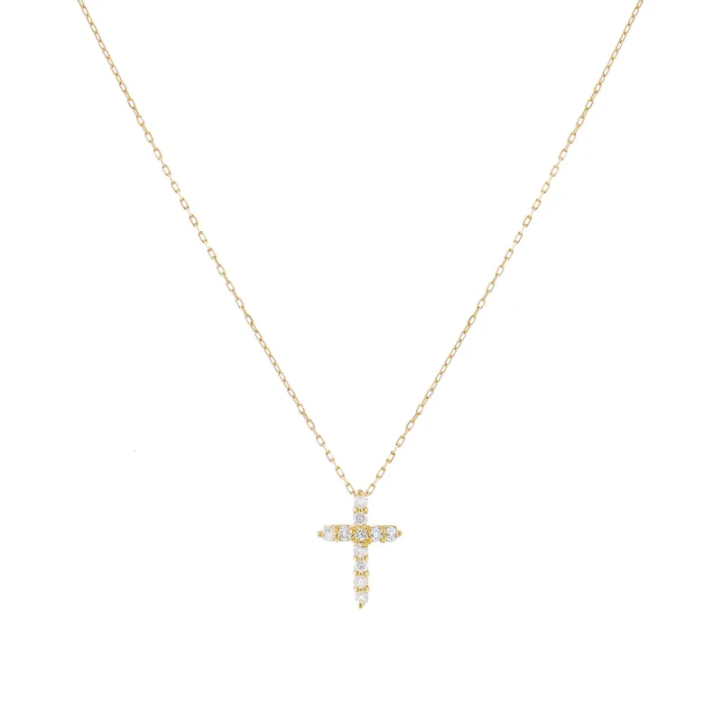 Diamond Cross Necklace 14K sold by Adina Eden's