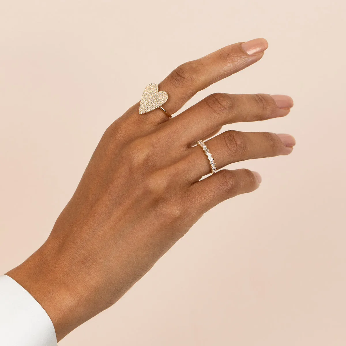 XL Pavé Diamond Heart Ring 14K sold by Adina Eden's product image thumbnail 2