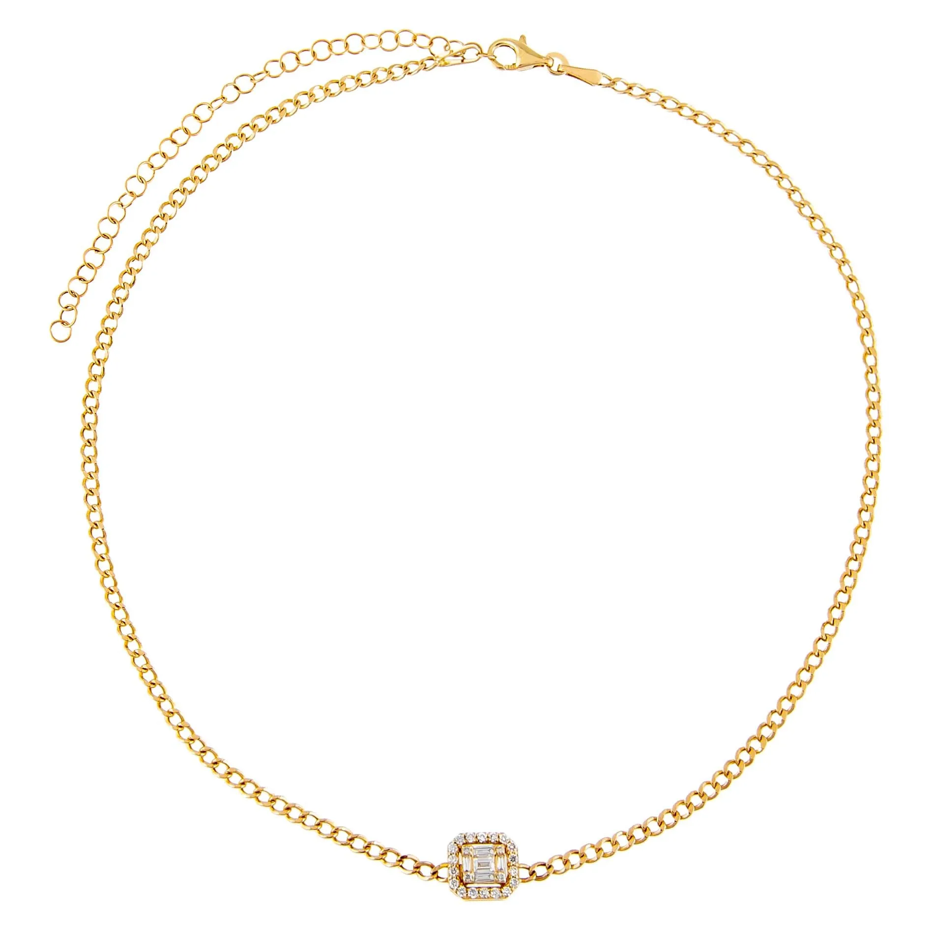 Diamond Illusion Baguette Cuban Choker 14K sold by Adina Eden's product image thumbnail 2