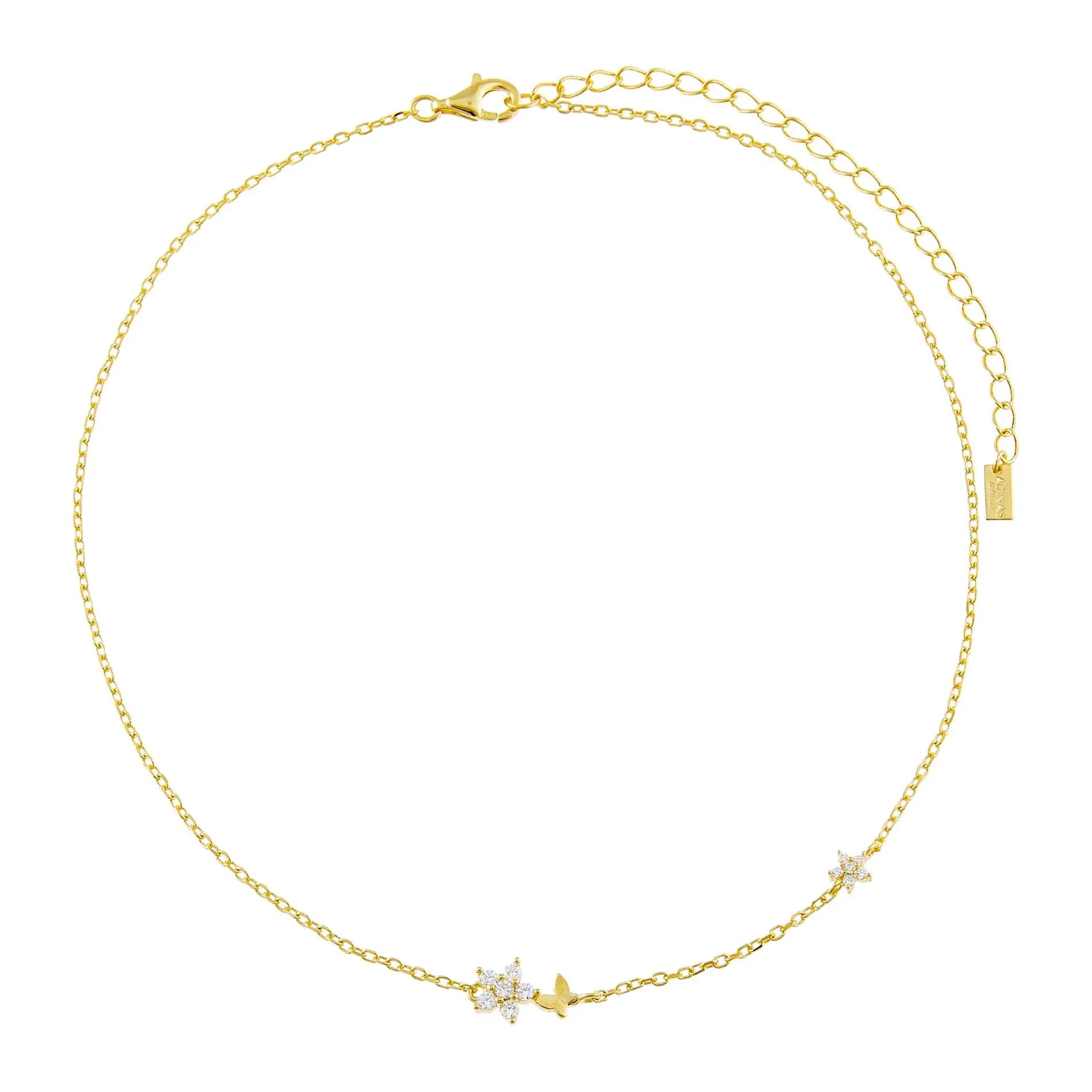 Tiny CZ Butterfly X Flower Choker sold by Adina Eden's product image thumbnail 2