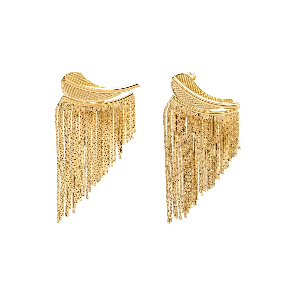 Front Back Chandelier Fringe Drop Stud Earring sold by Adina Eden's