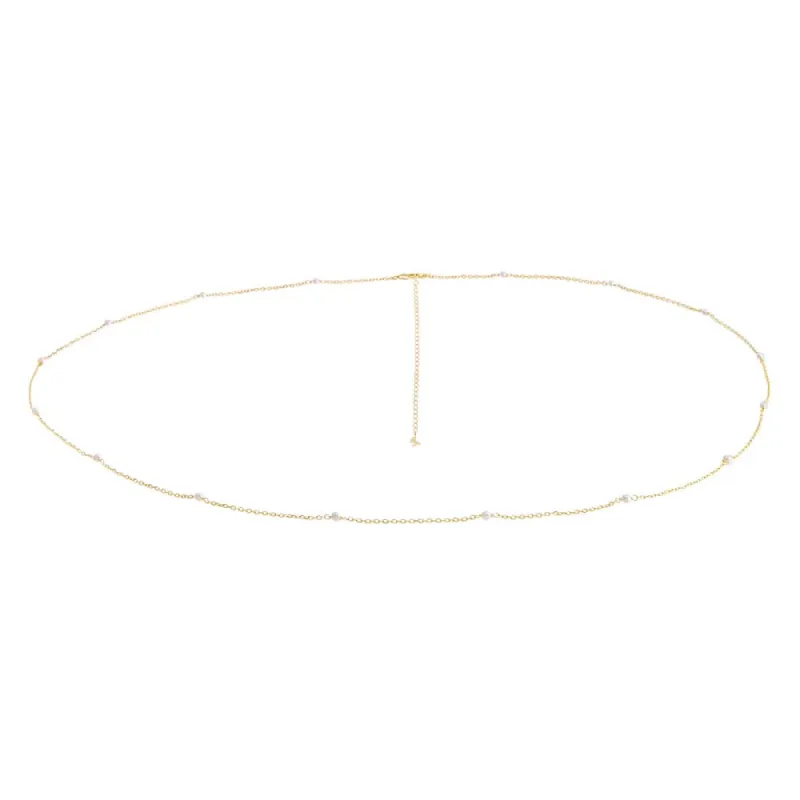 Pearl X CZ Belly Chain sold by Adina Eden's