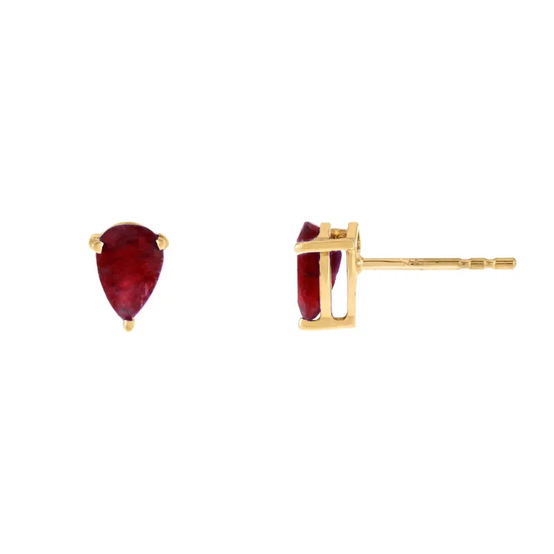 Multi-Color Gemstone Teardrop Stud Earring 14K sold by Adina Eden's