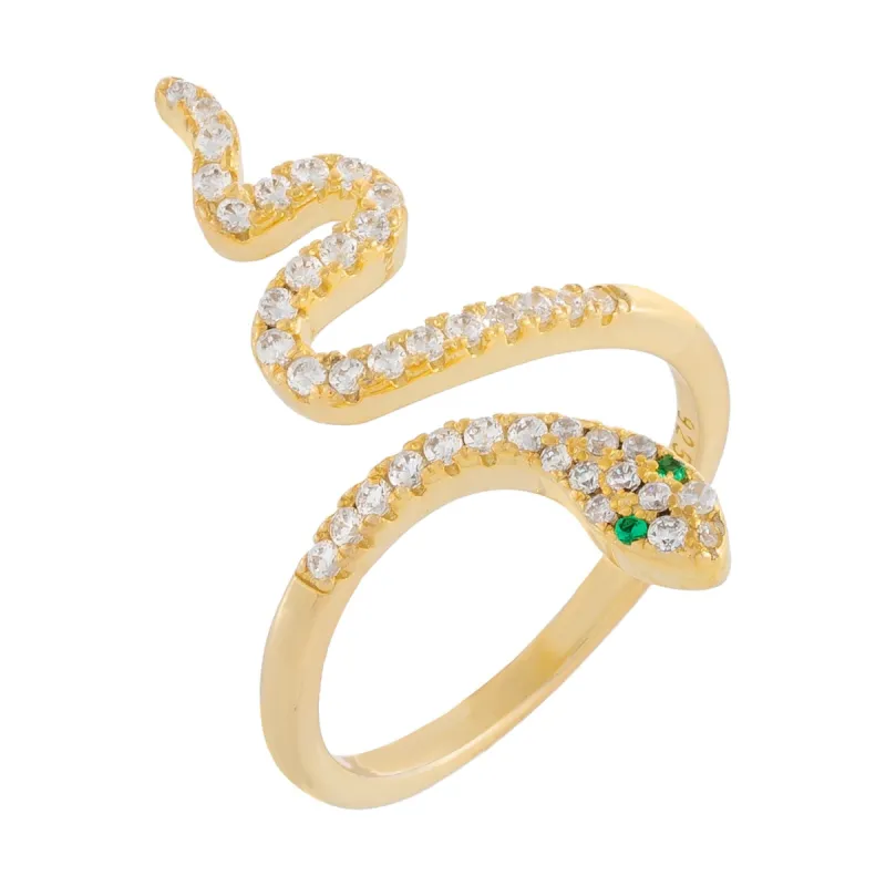 Pavé Snake Wrap Ring sold by Adina Eden's