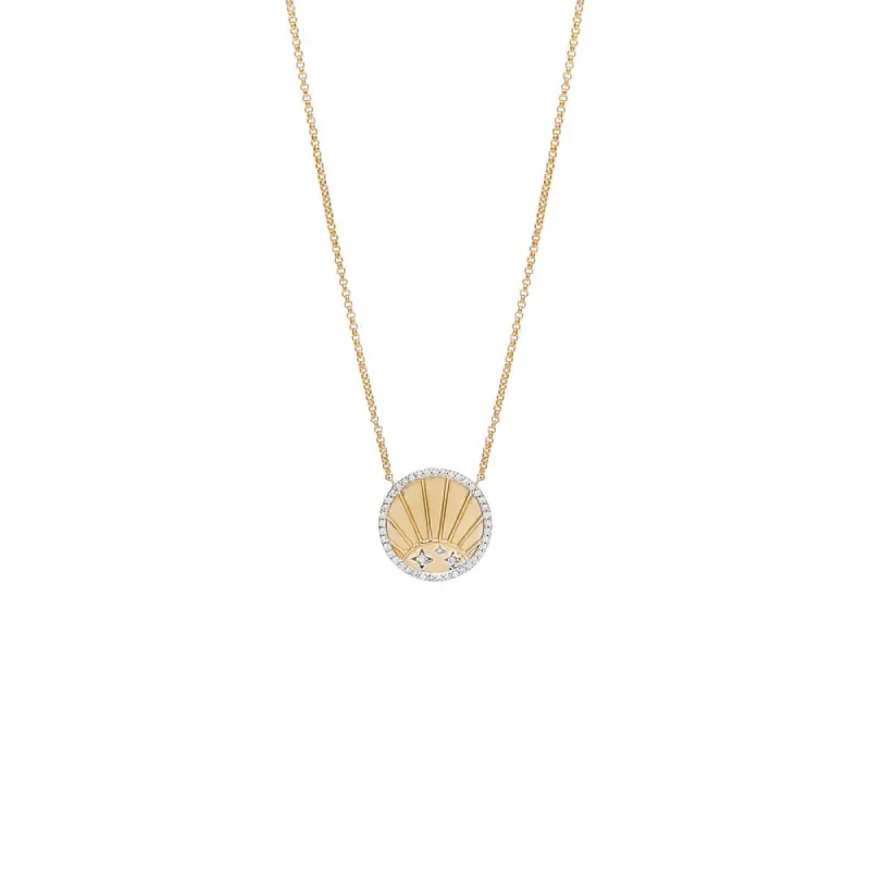 Diamond Striped Coin Necklace 14K sold by Adina Eden's