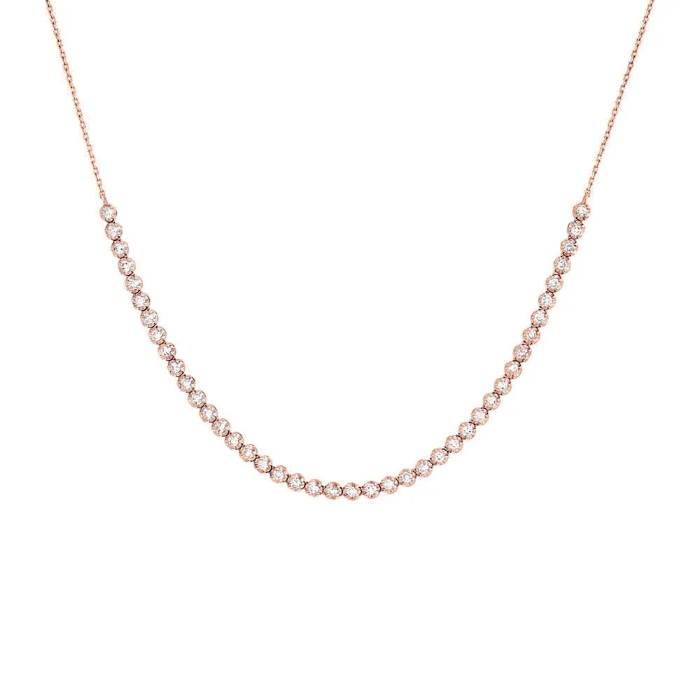 Diamond Thin Half Tennis Necklace 14K sold by Adina Eden's product image thumbnail 4