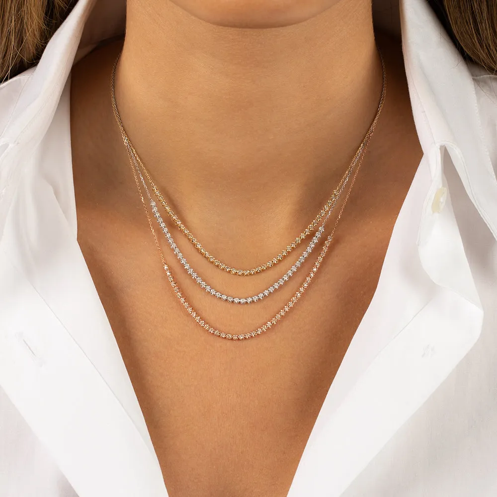 Diamond Thin Half Tennis Necklace 14K sold by Adina Eden's product image thumbnail 2