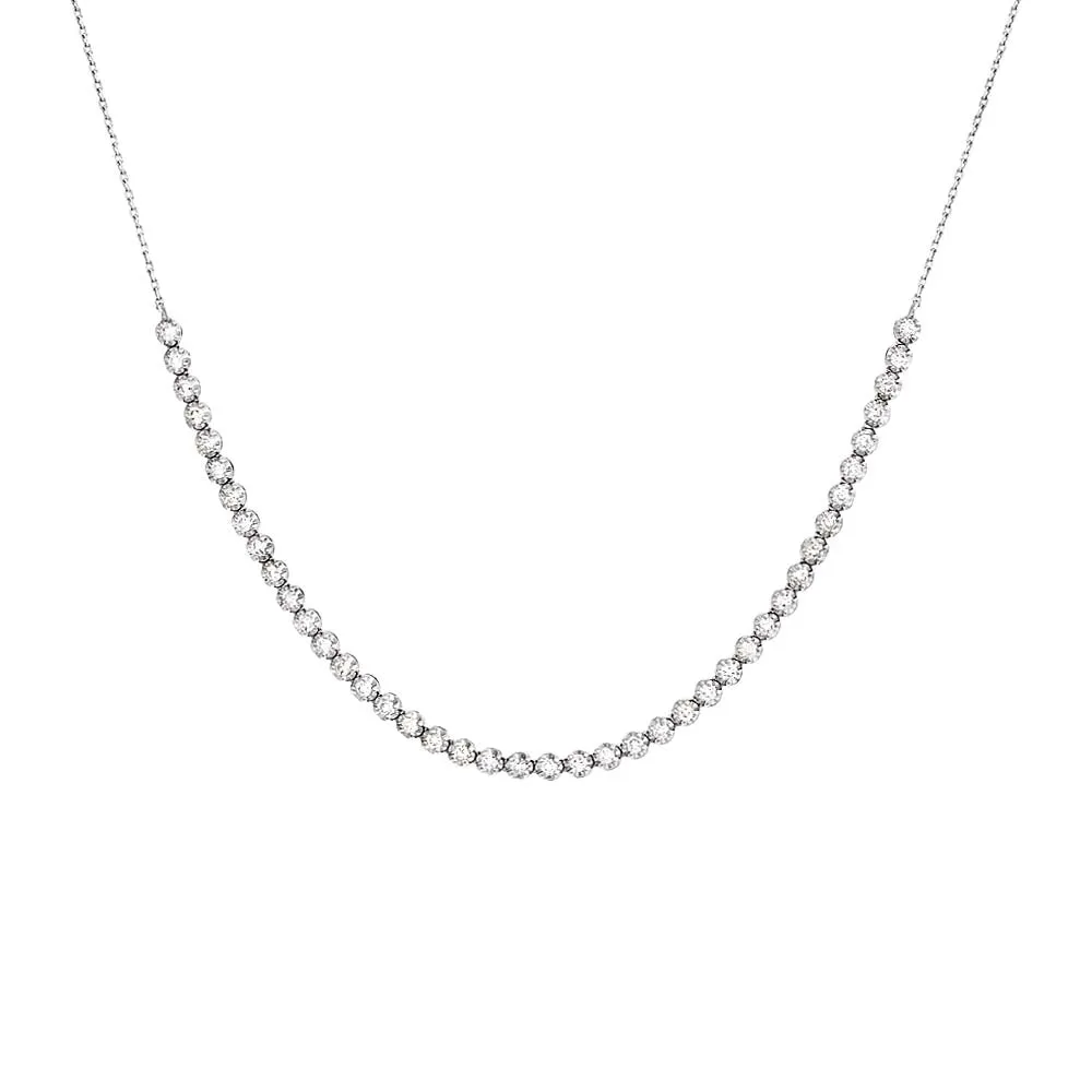 Diamond Thin Half Tennis Necklace 14K sold by Adina Eden's product image thumbnail 3