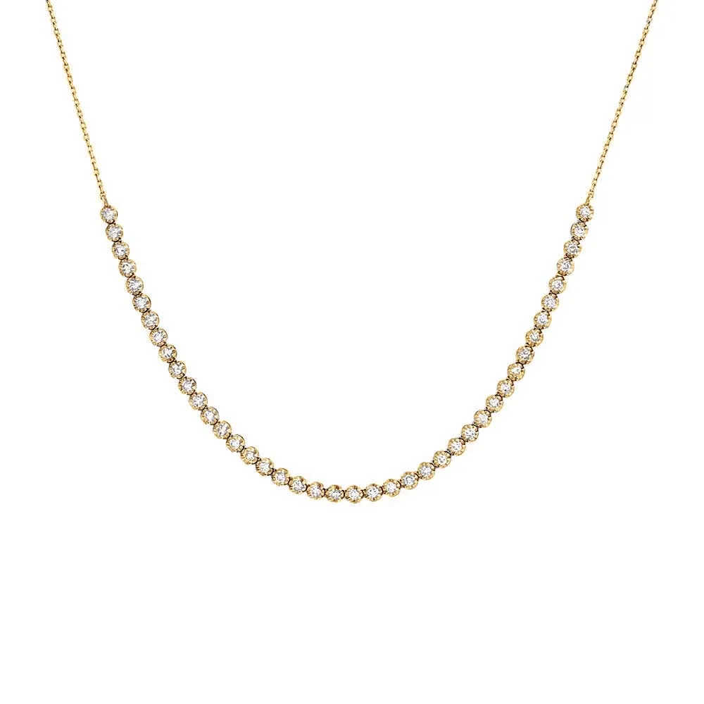 Diamond Thin Half Tennis Necklace 14K sold by Adina Eden's