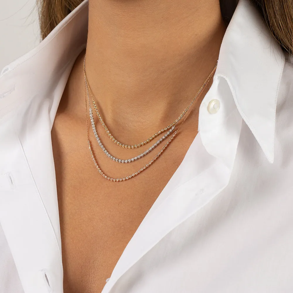 Diamond Thin Half Tennis Necklace 14K sold by Adina Eden's product image thumbnail 5