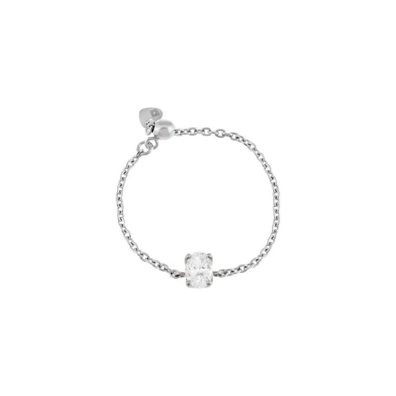 Diamond Oval Chain Ring 14K sold by Adina Eden's