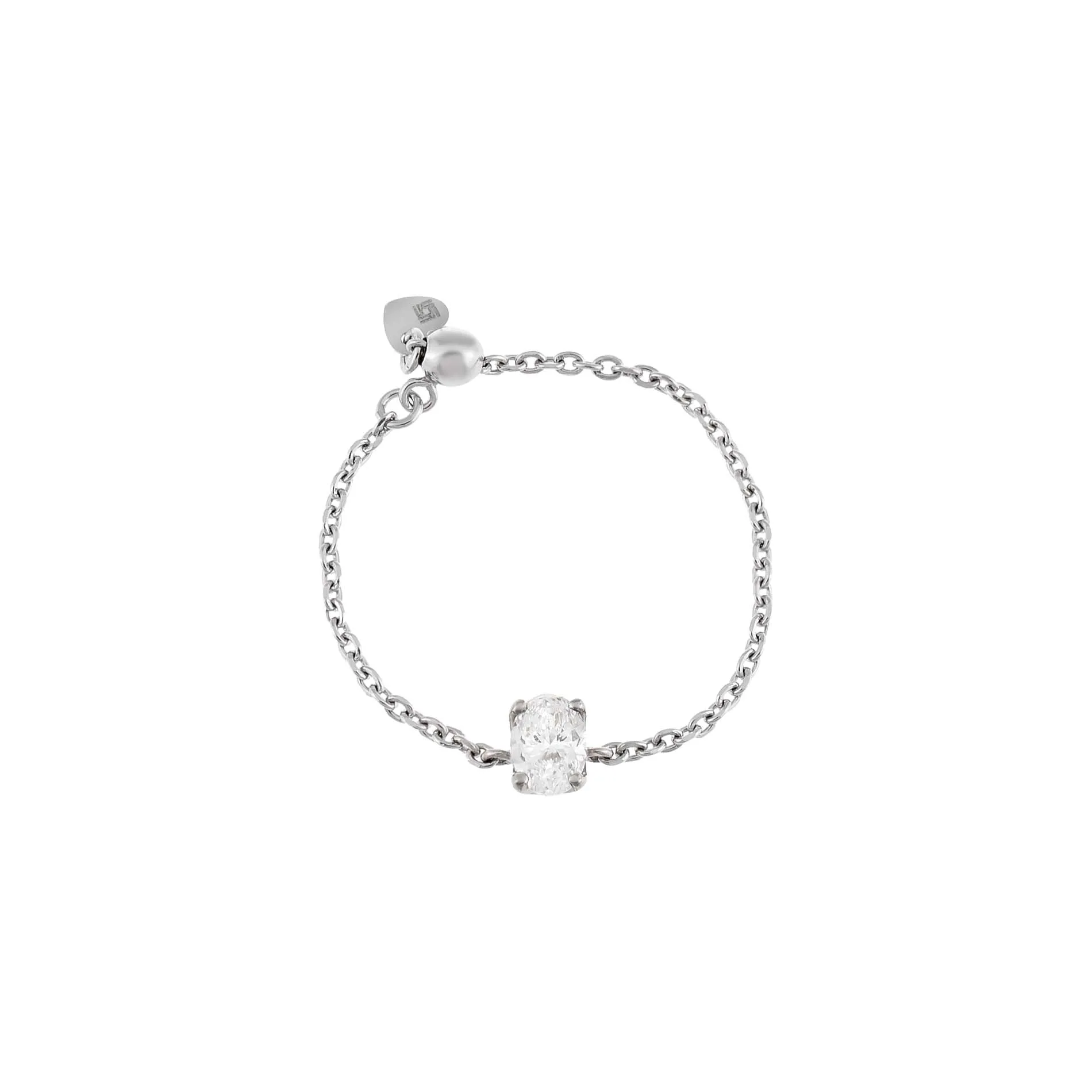 Diamond Oval Chain Ring 14K sold by Adina Eden's