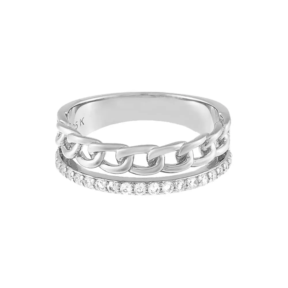 Link x Pavé Double Row Ring sold by Adina Eden's product image thumbnail 5