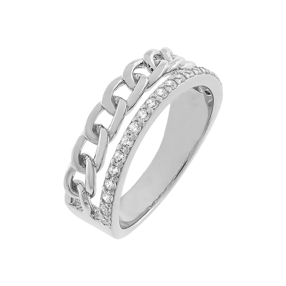 Link x Pavé Double Row Ring sold by Adina Eden's product image thumbnail 4