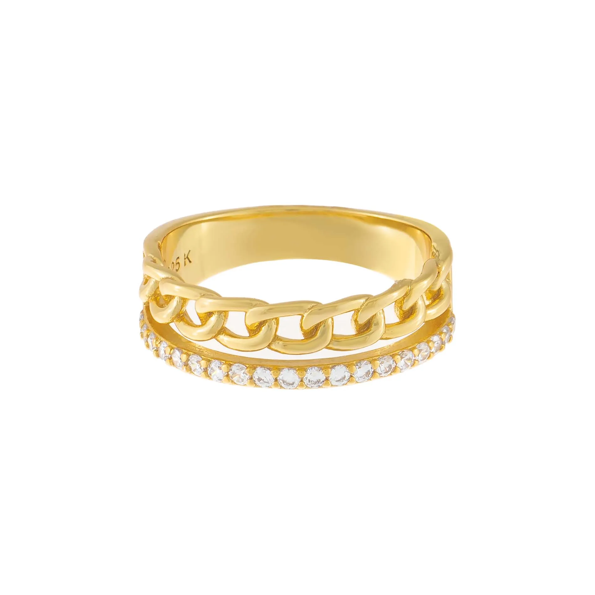 Link x Pavé Double Row Ring sold by Adina Eden's product image thumbnail 3