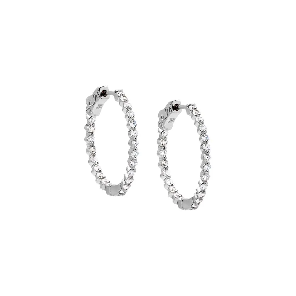 Thin CZ Round Hoop Earring sold by Adina Eden's product image thumbnail 2