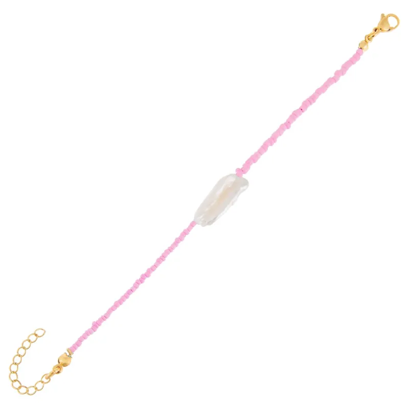 Pink Baroque Pearl Beaded Bracelet sold by Adina Eden's