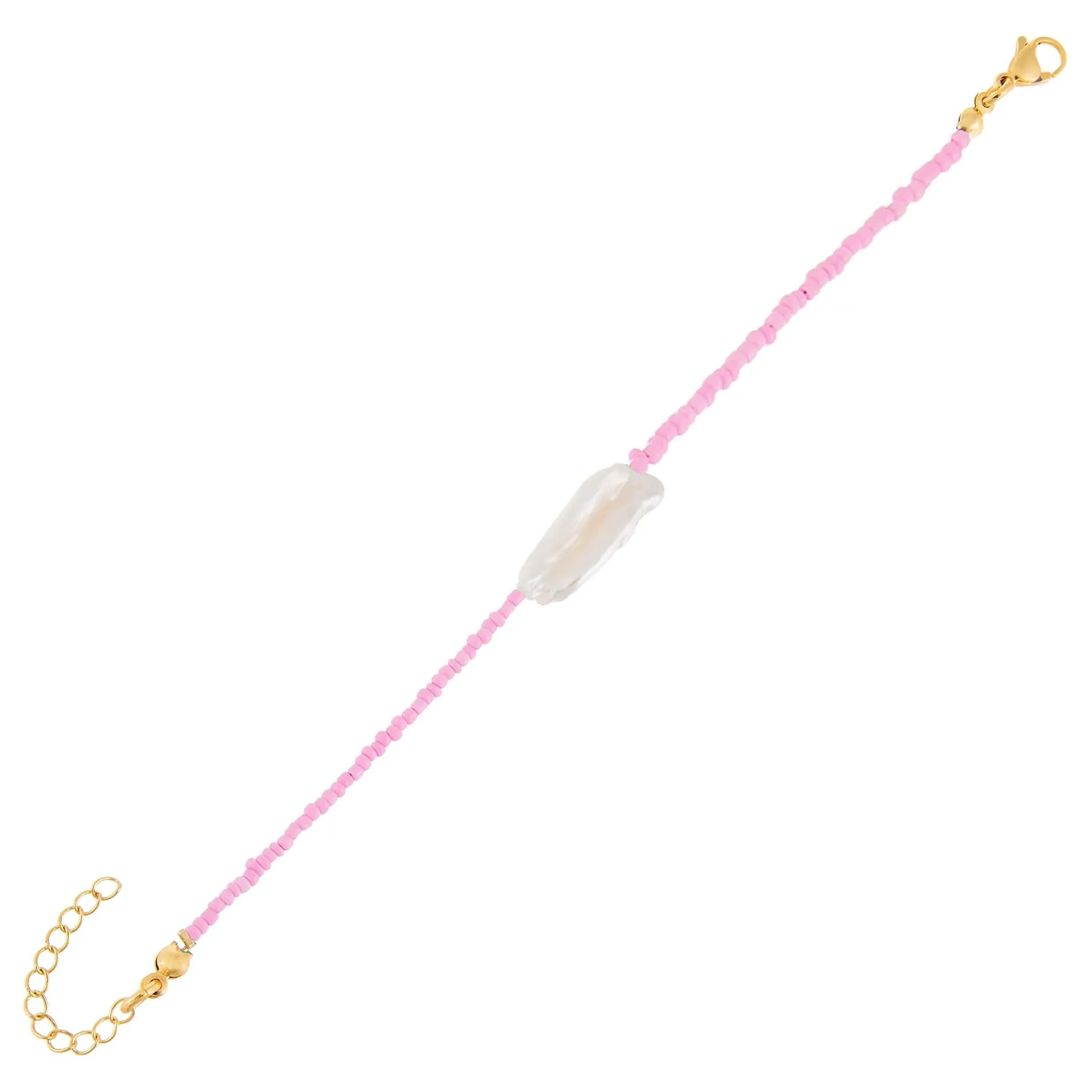 Pink Baroque Pearl Beaded Bracelet sold by Adina Eden's