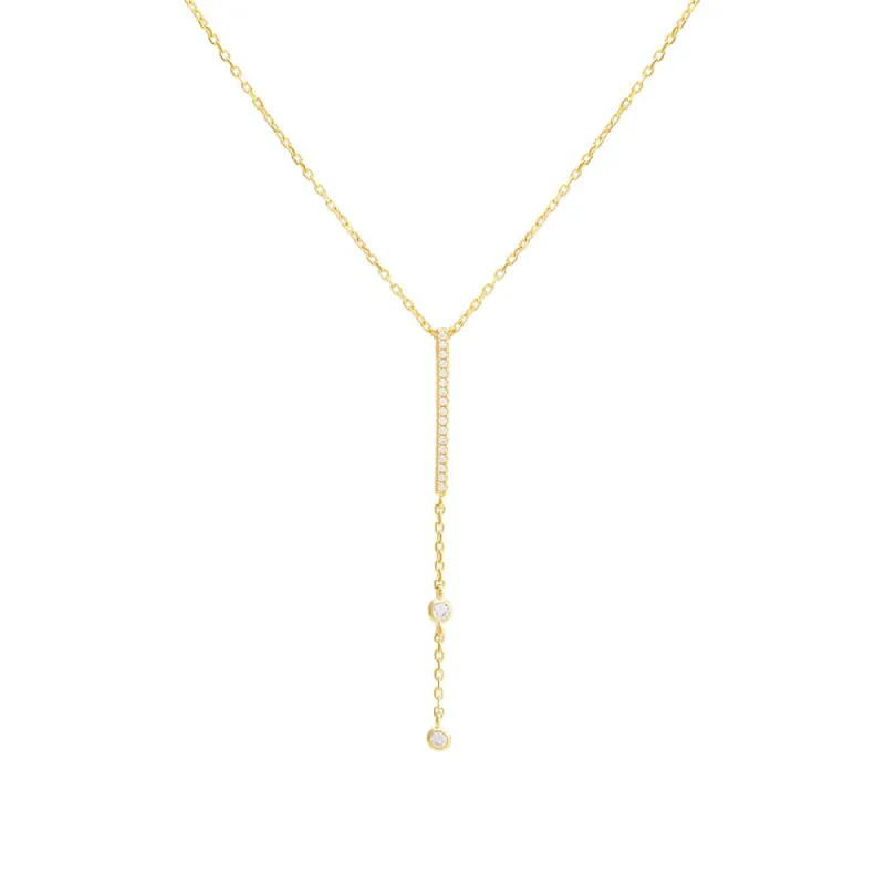 Pavé Bar Drop Lariat Necklace sold by Adina Eden's