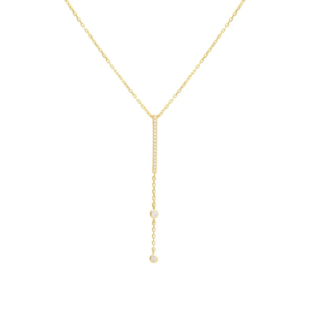 Pavé Bar Drop Lariat Necklace sold by Adina Eden's