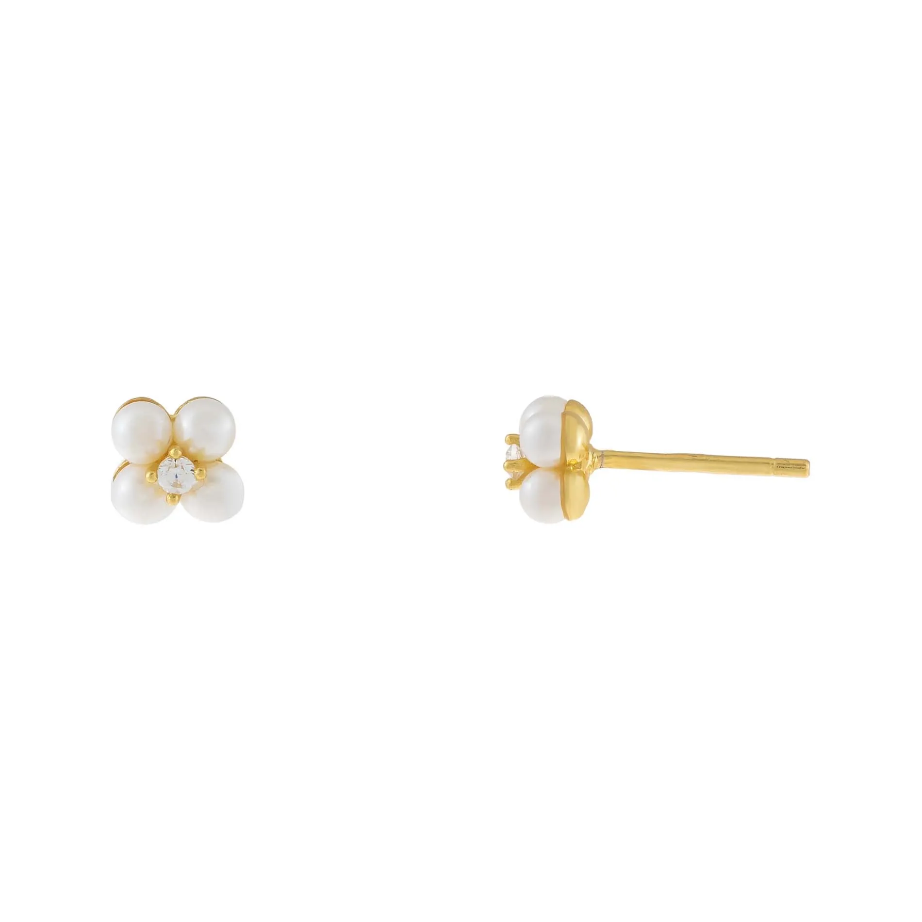 Pearl Flower Stud Earring sold by Adina Eden's