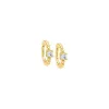 Colored Beaded Solitaire CZ Huggie Earring sold by Adina Eden's