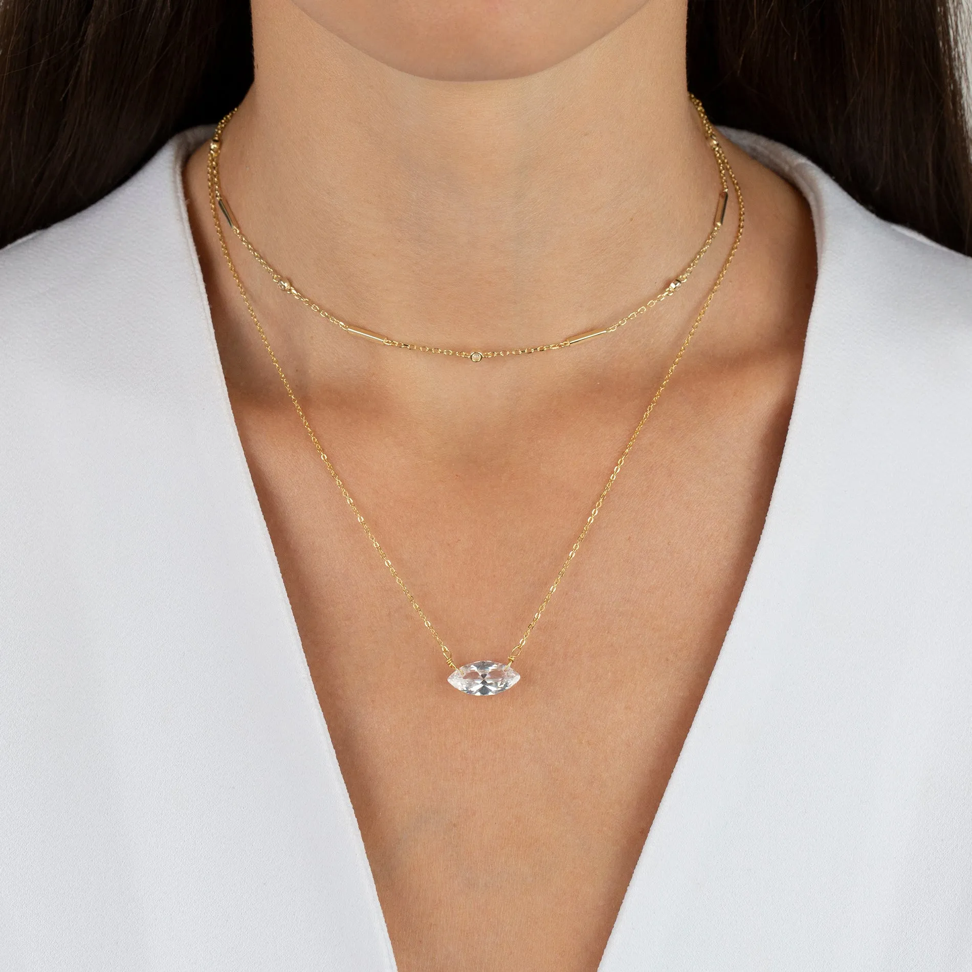 CZ Marquise Necklace sold by Adina Eden's product image thumbnail 2