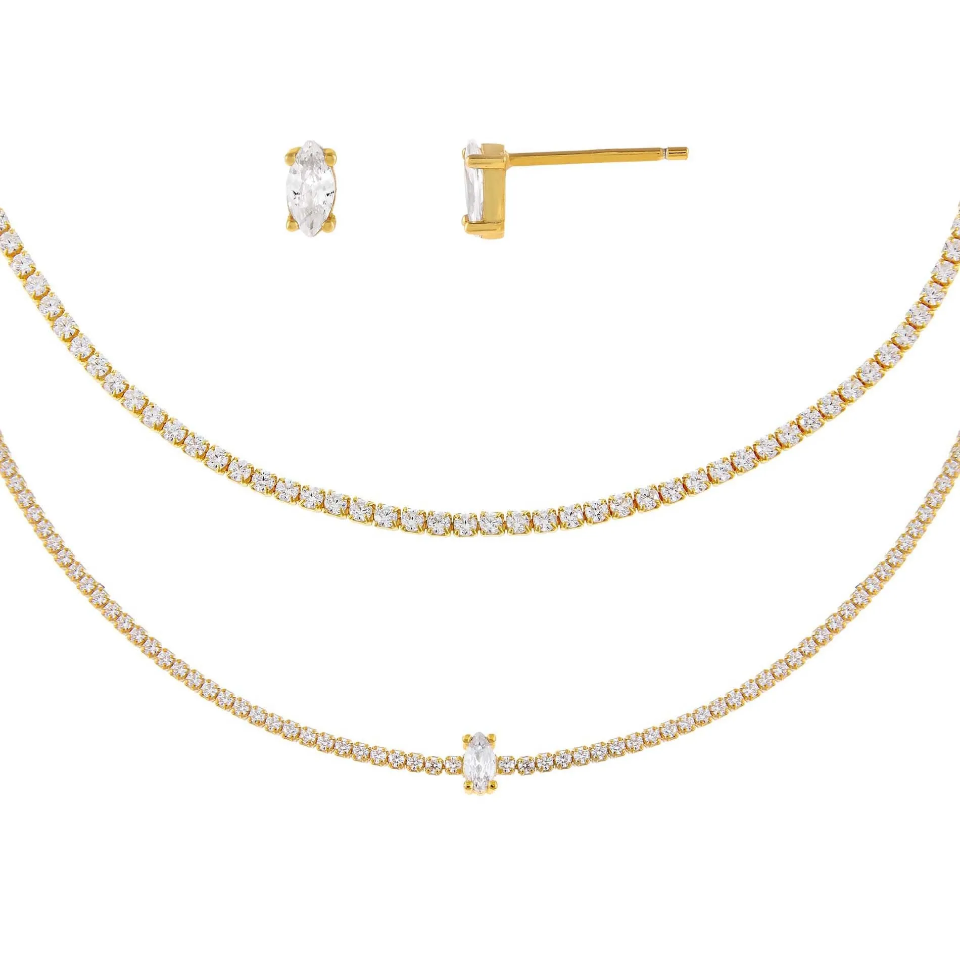 CZ Marquise Tennis Combo Set sold by Adina Eden's