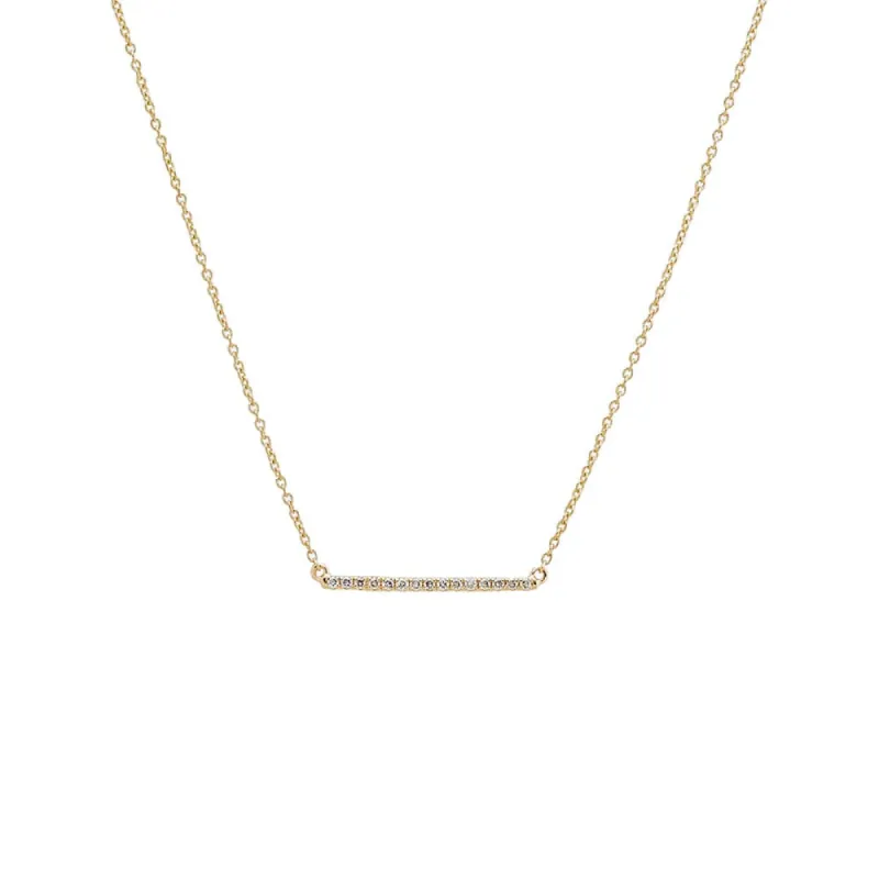 Diamond Pave Bar Necklace 14K sold by Adina Eden's