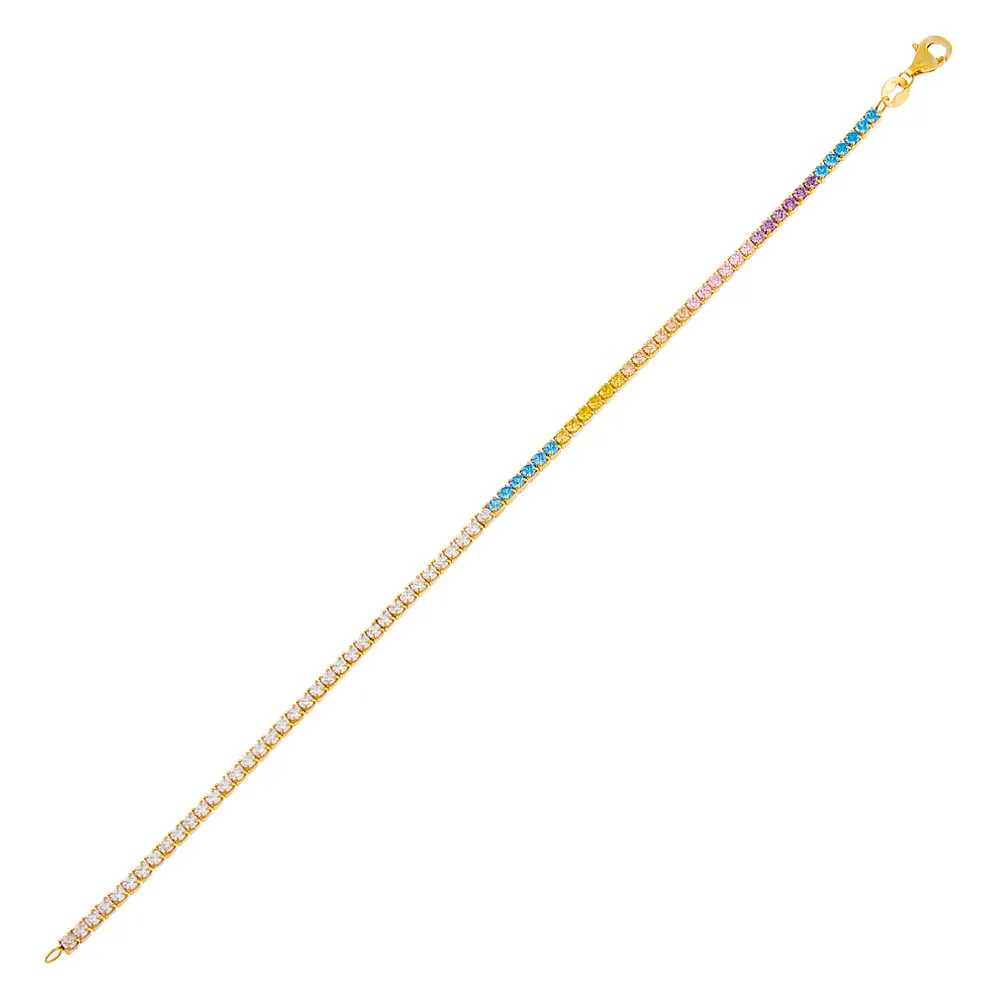 Half Pastel CZ Tennis Bracelet sold by Adina Eden's