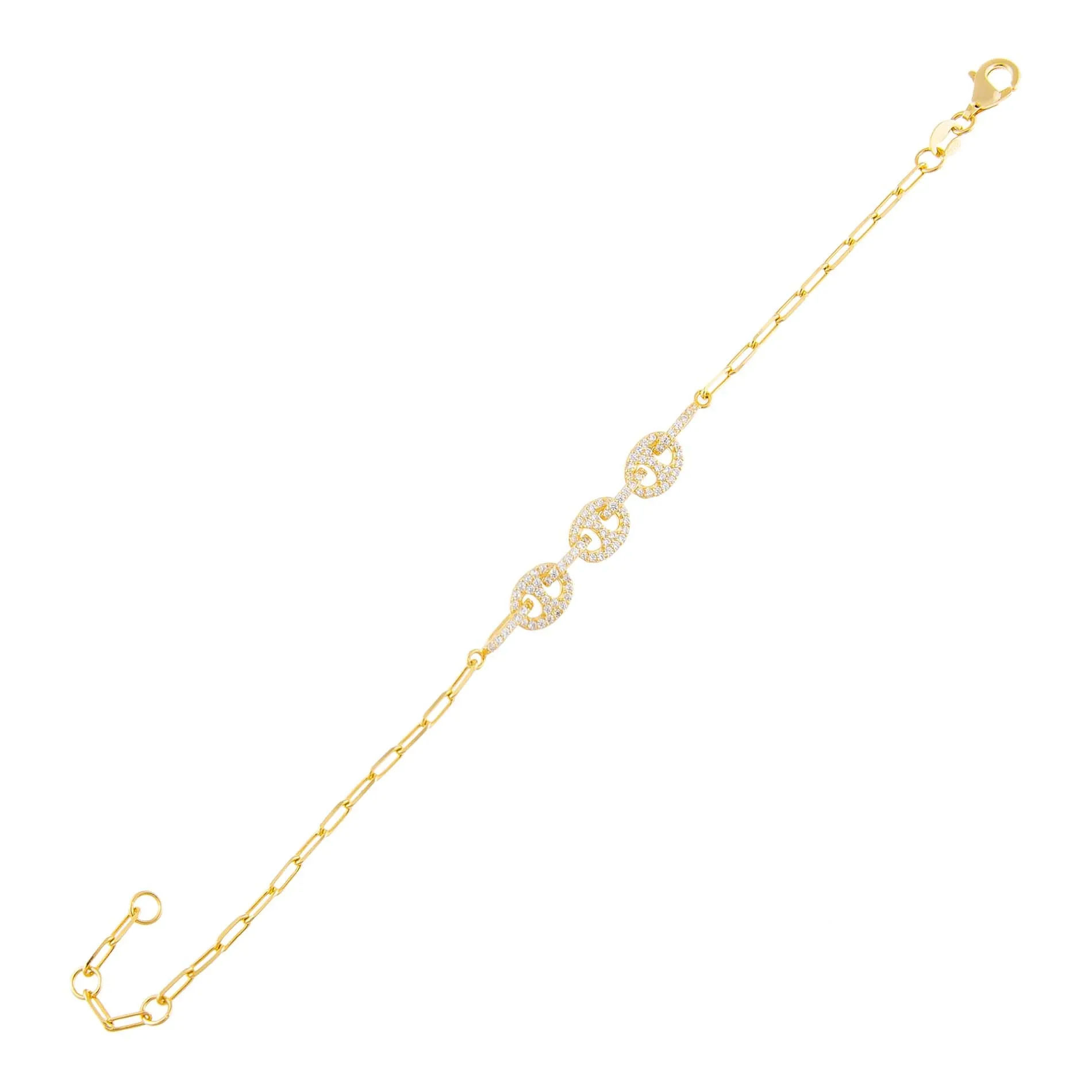 Pavé Mariner Link Bracelet sold by Adina Eden's