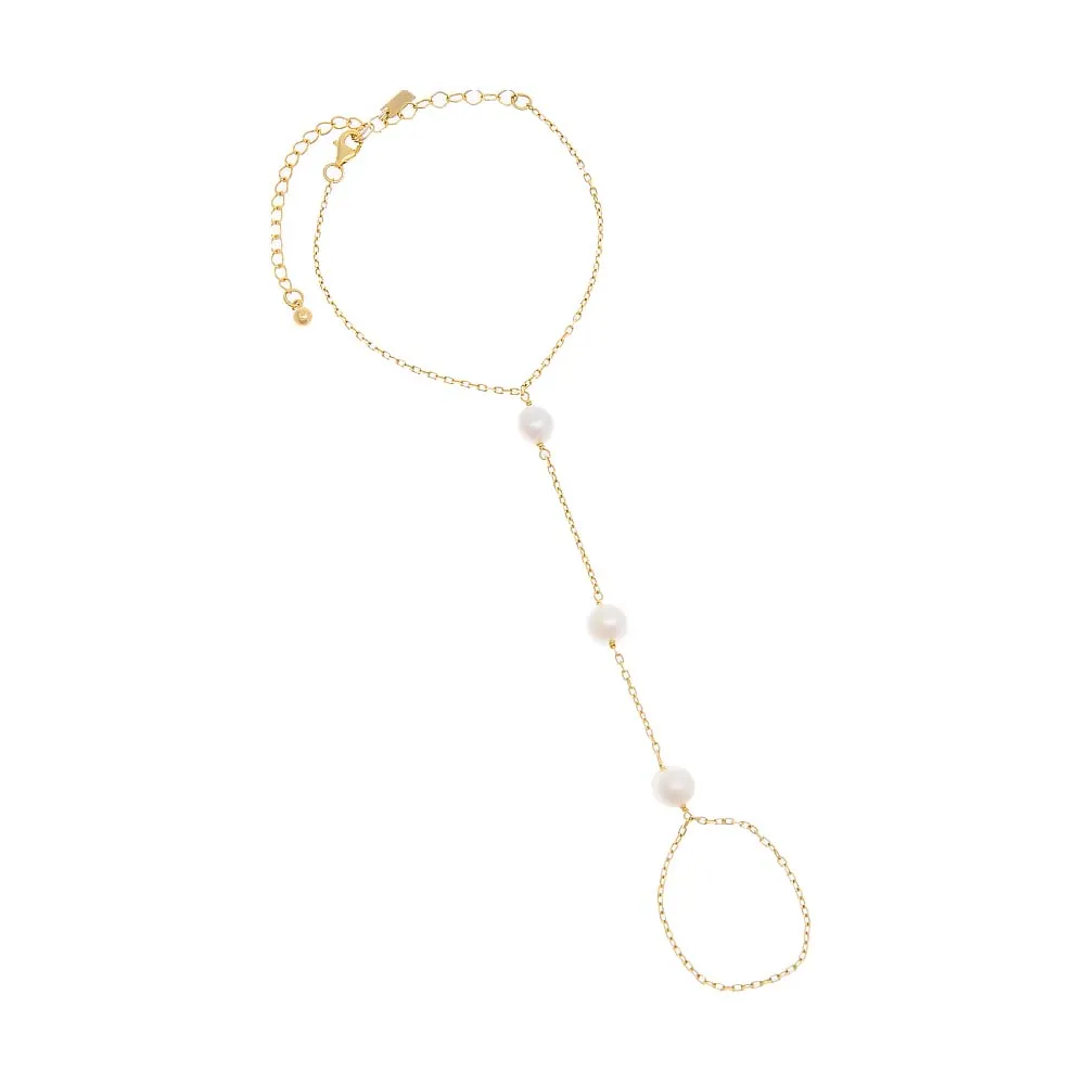 Pearl Handchain Bracelet sold by Adina Eden's product image thumbnail 2