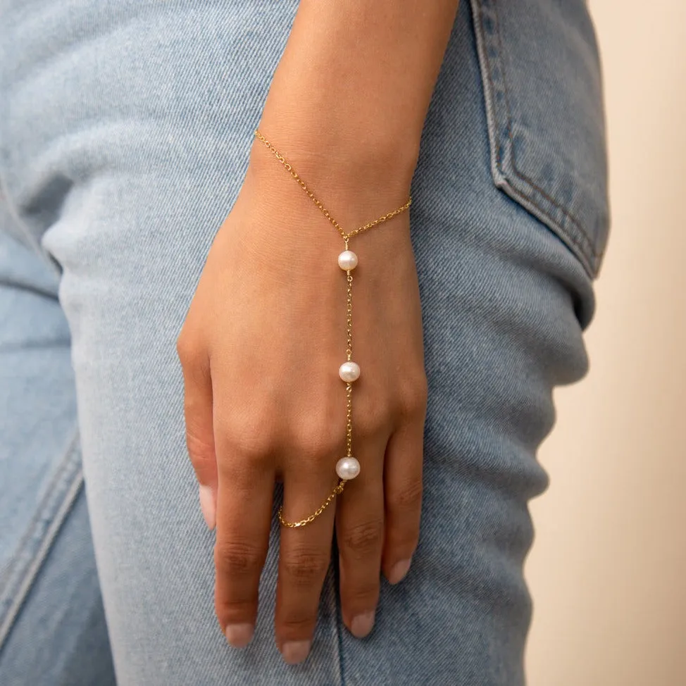 Pearl Handchain Bracelet sold by Adina Eden's