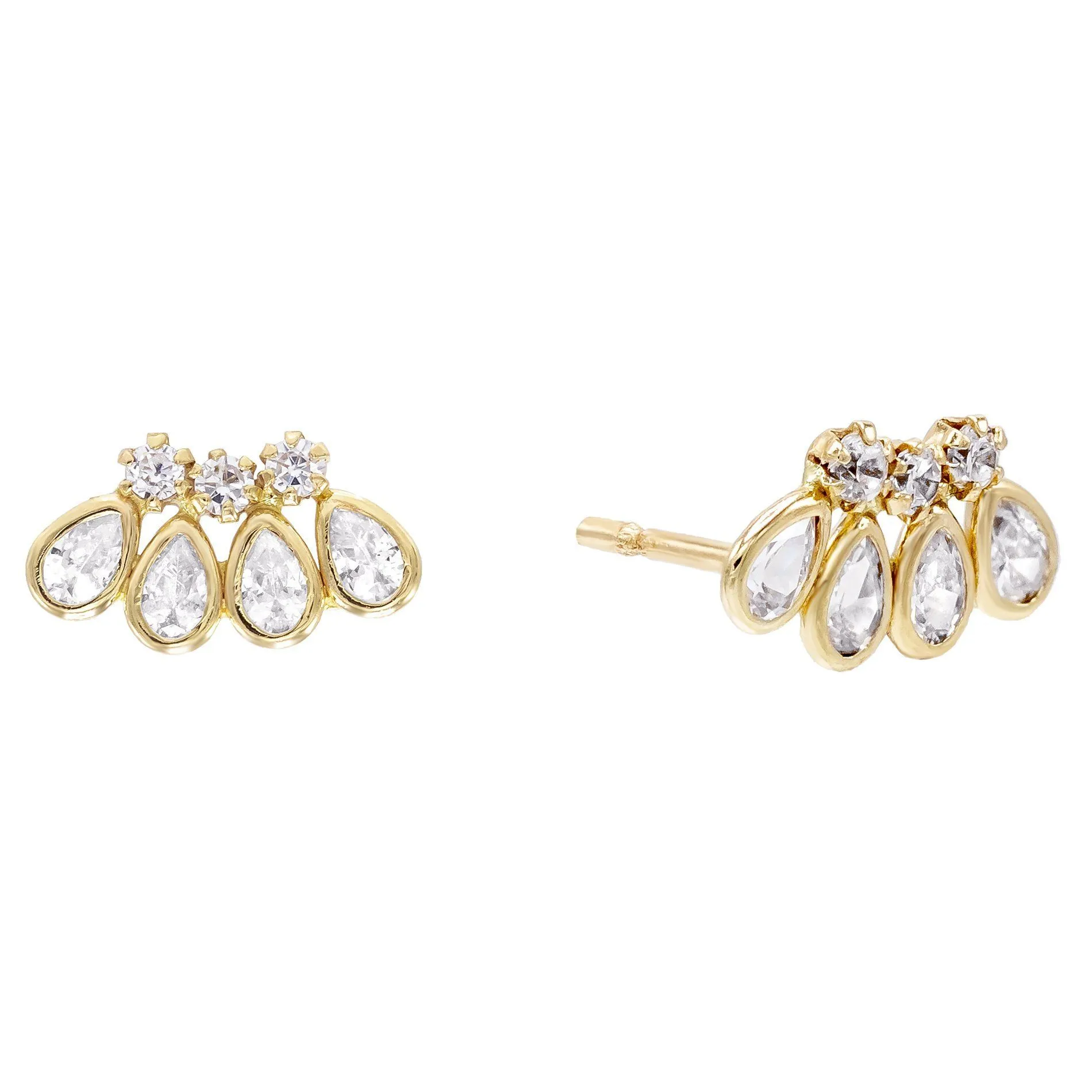 Multi Teardrop Stud Earring 14K sold by Adina Eden's product image thumbnail 3