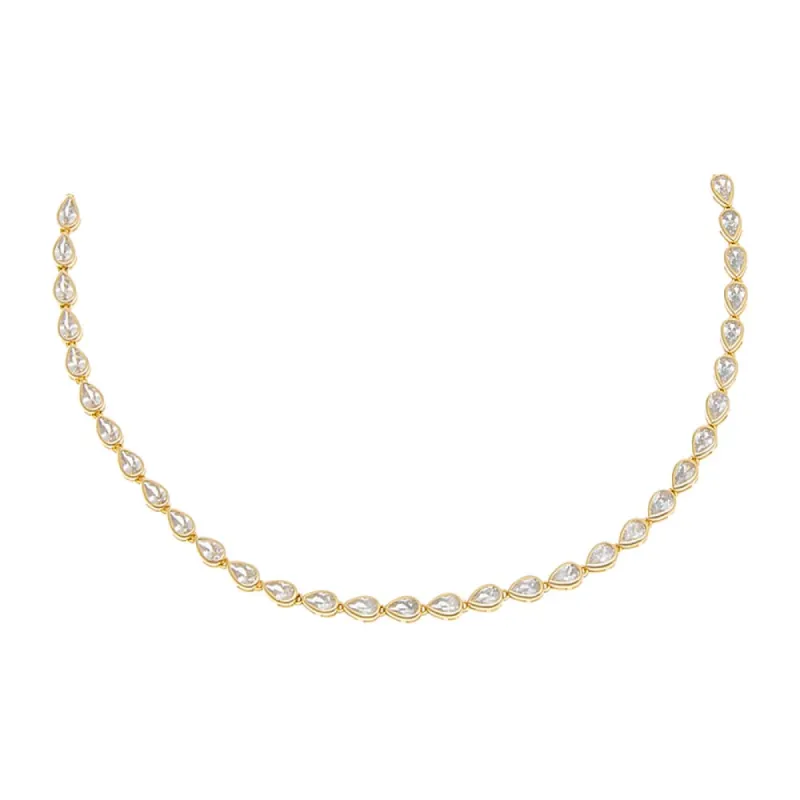 Colored Teardrop Bezel Tennis Necklace sold by Adina Eden's