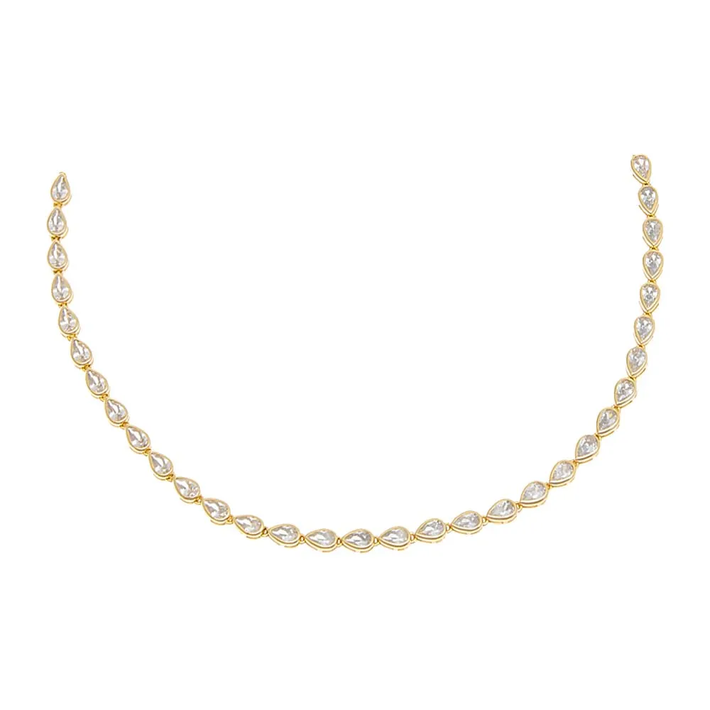 Colored Teardrop Bezel Tennis Necklace sold by Adina Eden's