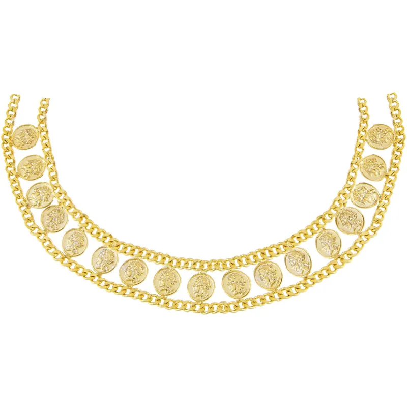 Double Chain Coin Choker sold by Adina Eden's