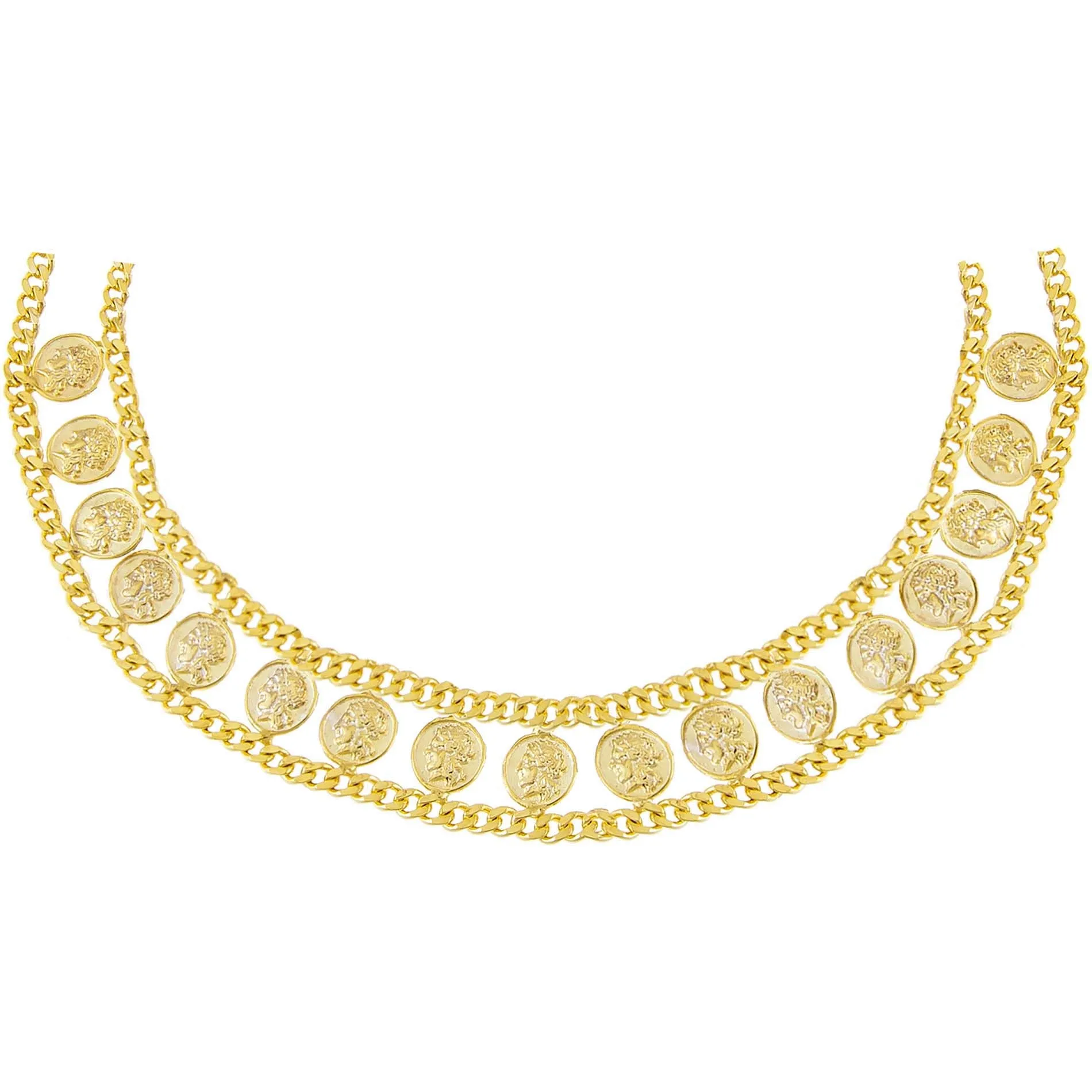 Double Chain Coin Choker sold by Adina Eden's
