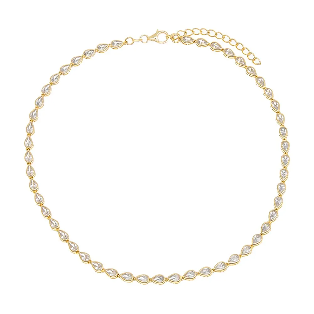 Colored Teardrop Bezel Tennis Necklace sold by Adina Eden's product image thumbnail 3