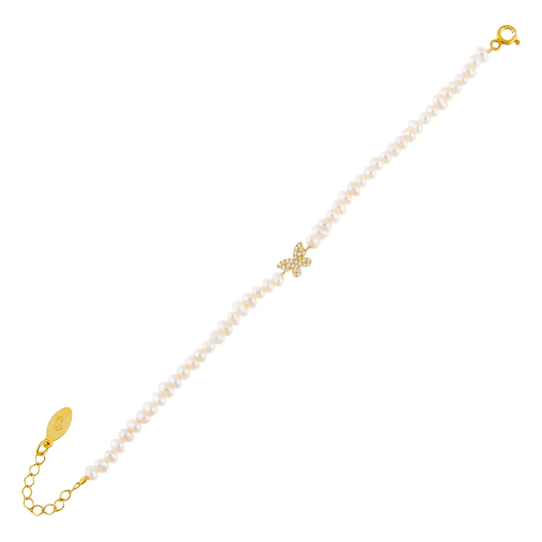CZ Butterfly Pearl Bracelet sold by Adina Eden's