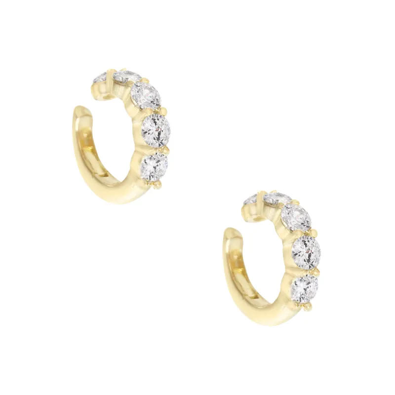 CZ Round Stone Ear Cuff sold by Adina Eden's