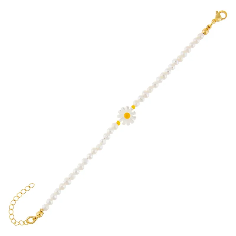 Pastel Daisy Beaded Bracelet sold by Adina Eden's