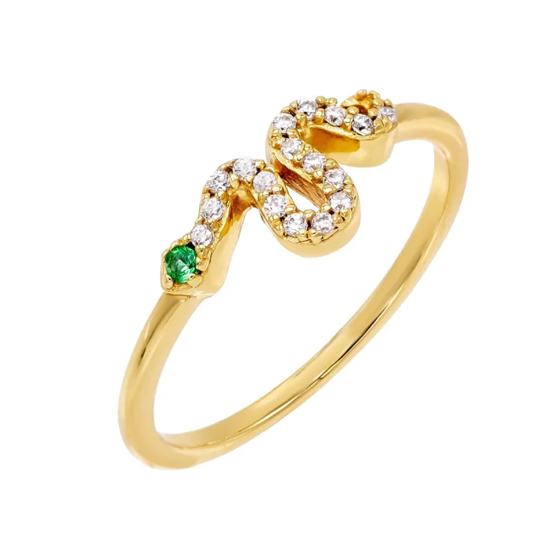 Pavé Dainty Snake Ring sold by Adina Eden's