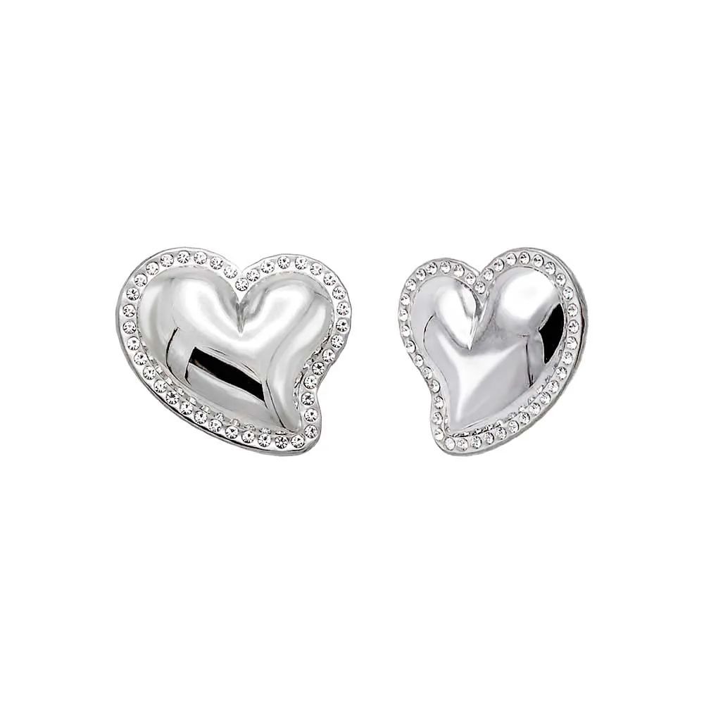 Pave Outlined Heart Stud Earring sold by Adina Eden's product image thumbnail 2
