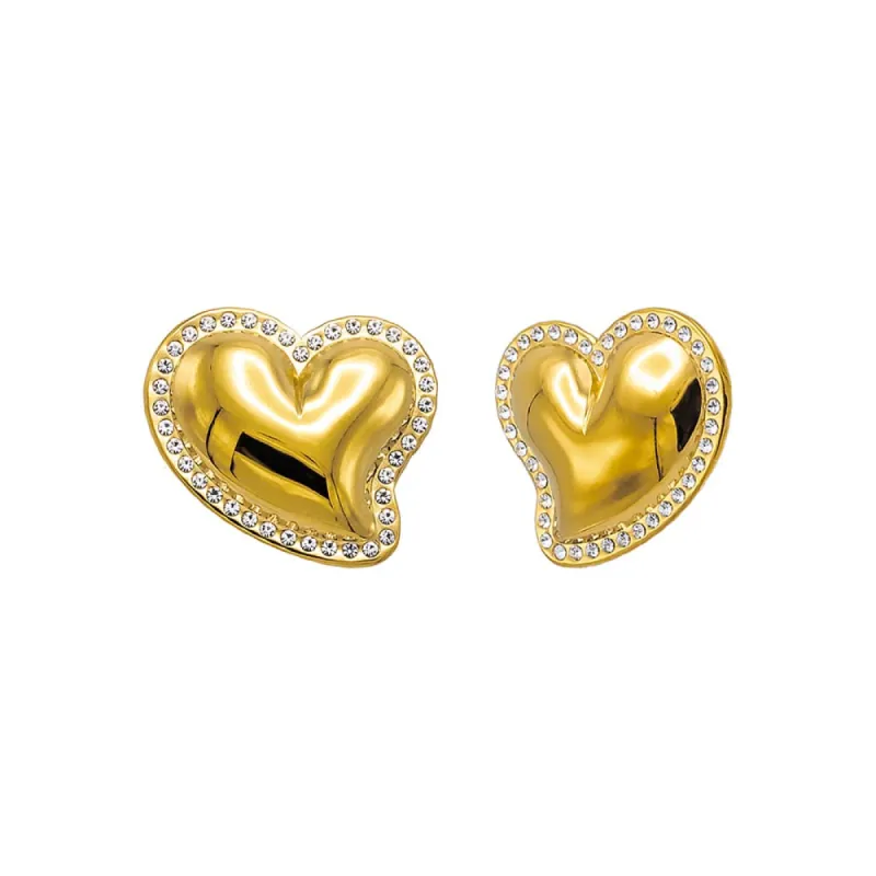 Pave Outlined Heart Stud Earring sold by Adina Eden's